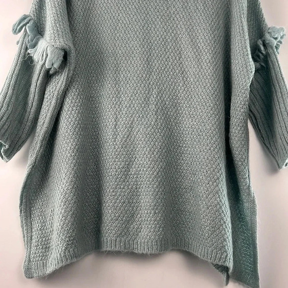 Maison Pholya Mohair Wool Blend Cowl Neck Tunic Sweater Dolman Fringe Sleeve M - Picture 7 of 12